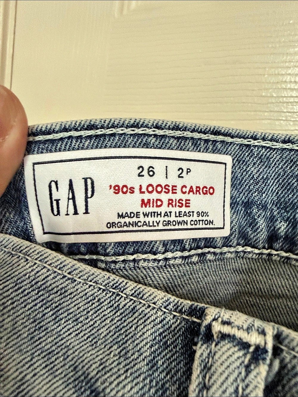GAP Mid Rise '90s Loose Cargo Jeans Blue Waist 26 / 2p - Picture 3 of 8